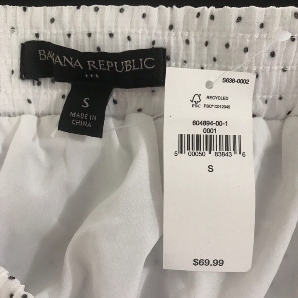 Banana Republic White Polka Dots Flowy Mini A-Line Summer Chic size Small - Picture 15 of 16